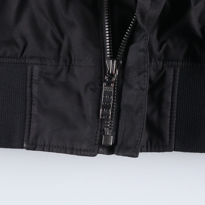Hugo Boss padded puffer jacket, men's size M polyester black type Vintage Second Hand