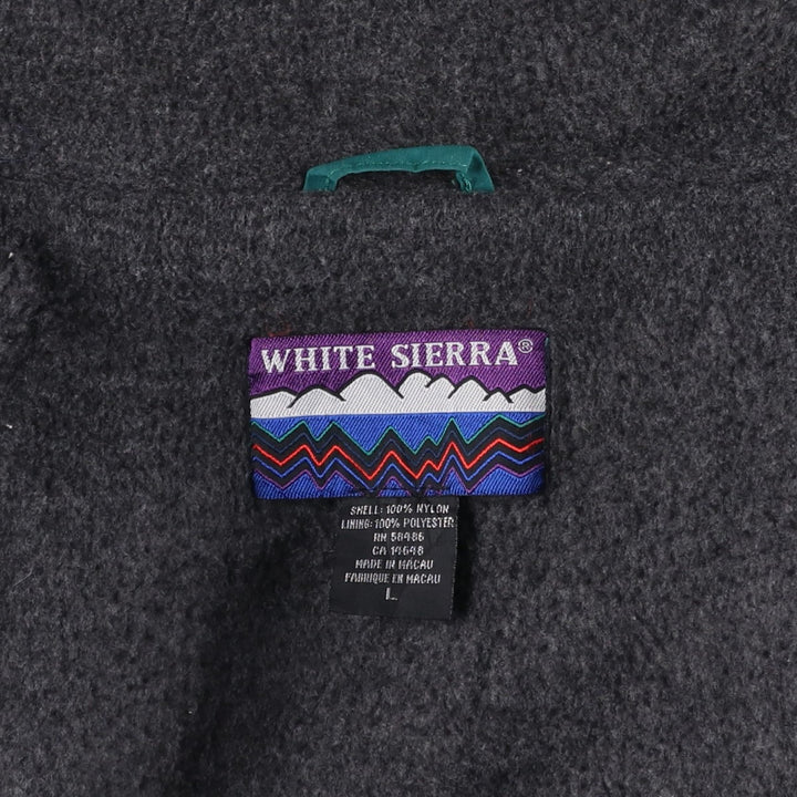 90'S White Sierra Nylon Jacket, Men's Size L, Vintage Nylon green type Vintage Second Hand