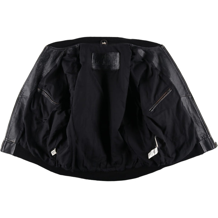 MAURITIUS Leather Blouson Men's XL genuine leather black type Vintage Second Hand