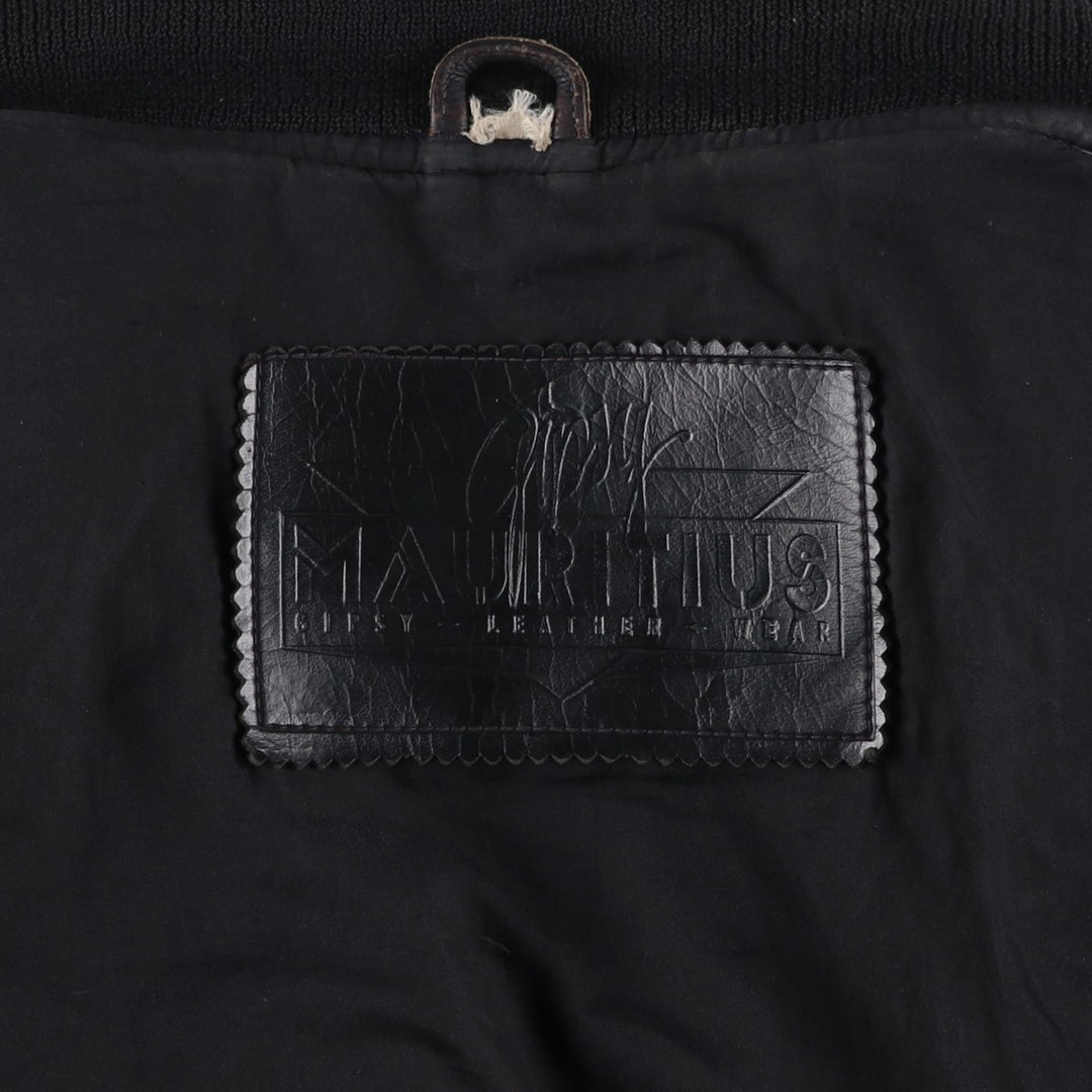 MAURITIUS Leather Blouson Men's XL genuine leather black type Vintage Second Hand