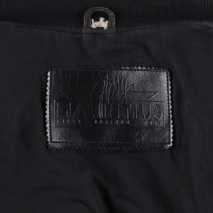 MAURITIUS Leather Blouson Men's XL genuine leather black type Vintage Second Hand