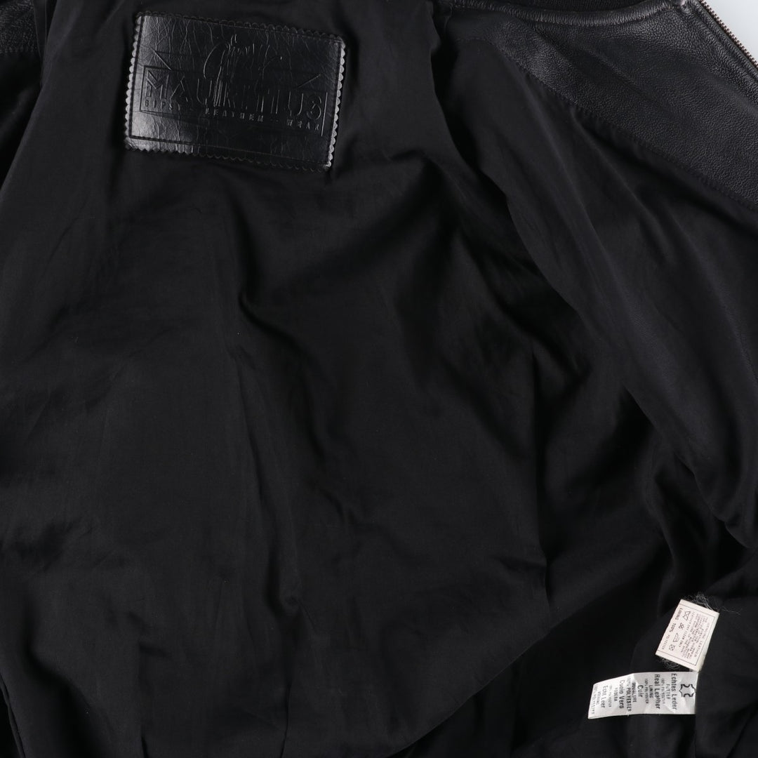 MAURITIUS Leather Blouson Men's XL genuine leather black type Vintage Second Hand
