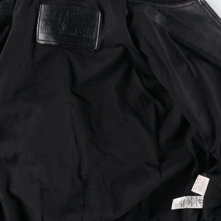 MAURITIUS Leather Blouson Men's XL genuine leather black type Vintage Second Hand