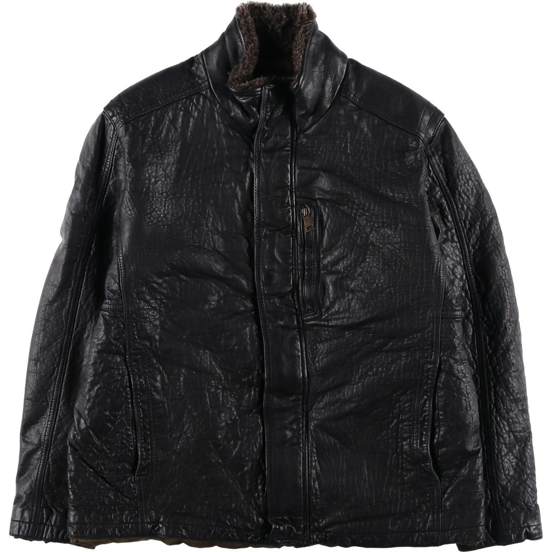 MARC NEW YORK ANDREW MARC padded leather jacket, men's size XL genuine leather black type Vintage Second Hand
