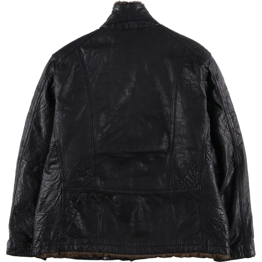 MARC NEW YORK ANDREW MARC padded leather jacket, men's size XL genuine leather black type Vintage Second Hand