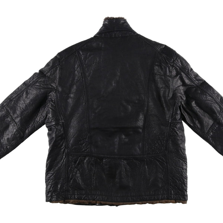 MARC NEW YORK ANDREW MARC padded leather jacket, men's size XL genuine leather black type Vintage Second Hand