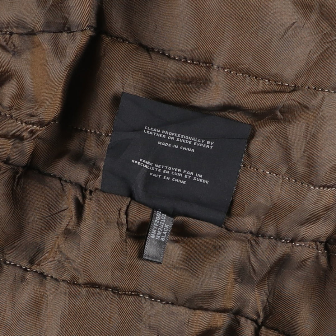 MARC NEW YORK ANDREW MARC padded leather jacket, men's size XL genuine leather black type Vintage Second Hand