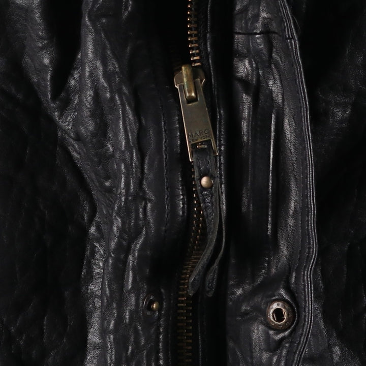 MARC NEW YORK ANDREW MARC padded leather jacket, men's size XL genuine leather black type Vintage Second Hand