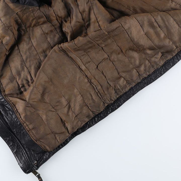 MARC NEW YORK ANDREW MARC padded leather jacket, men's size XL genuine leather black type Vintage Second Hand