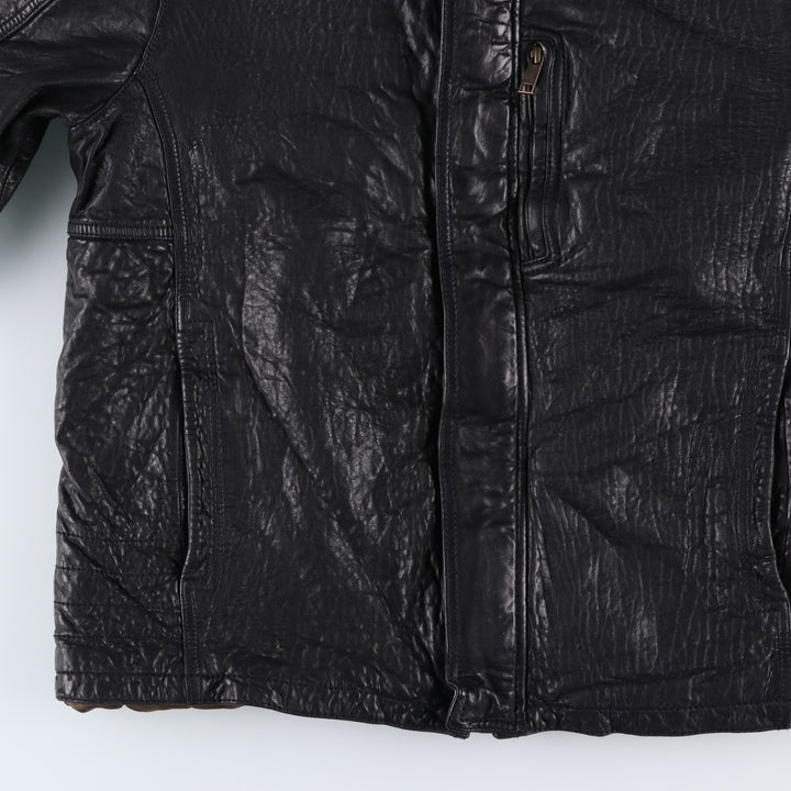 MARC NEW YORK ANDREW MARC padded leather jacket, men's size XL genuine leather black type Vintage Second Hand