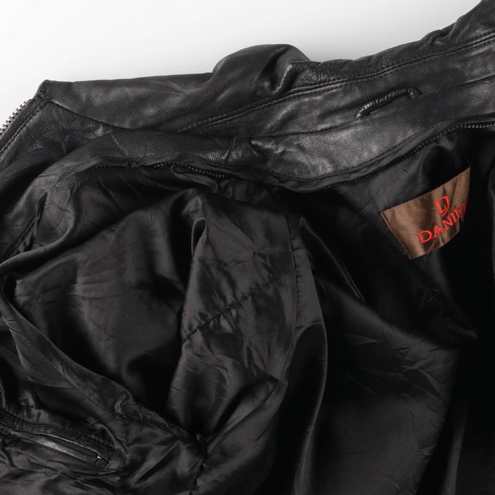 90s-00'S DANIER Swing Top Leather Blouson, Men's Size M genuine leather black type Vintage Second Hand