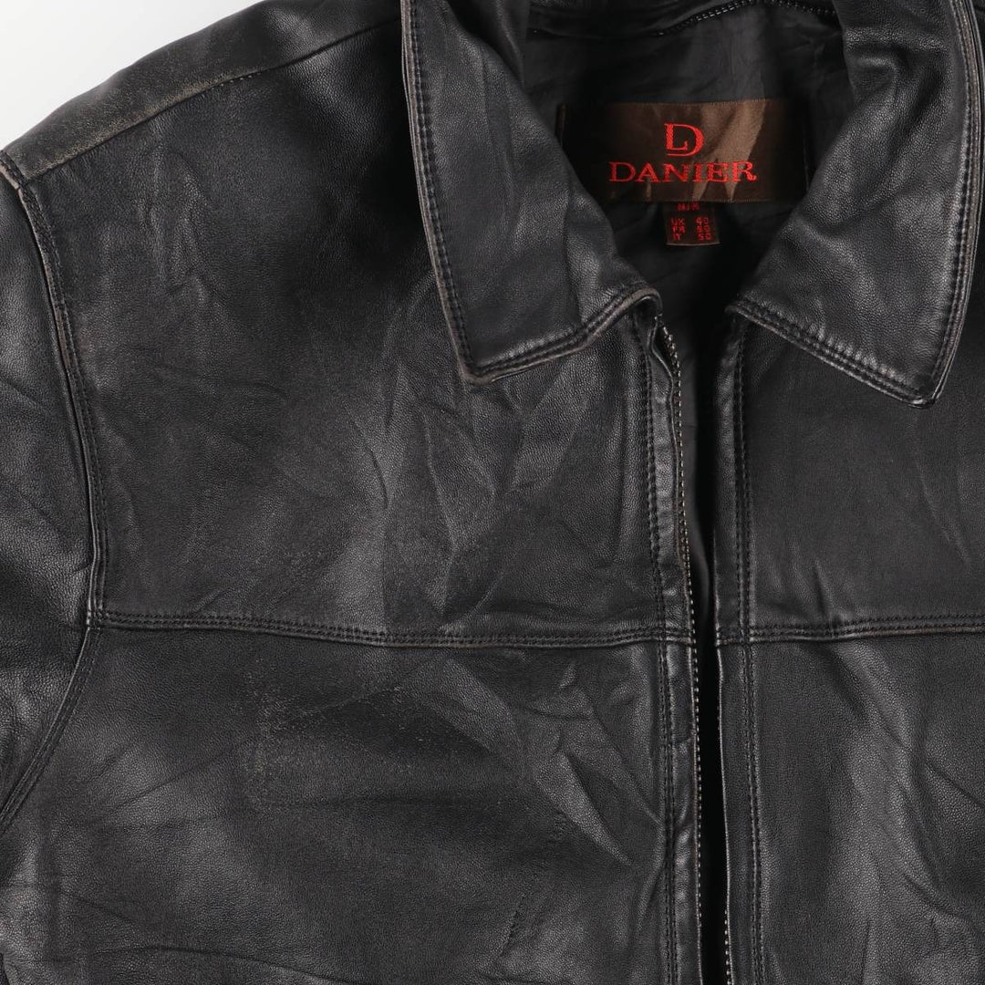 90s-00'S DANIER Swing Top Leather Blouson, Men's Size M genuine leather black type Vintage Second Hand