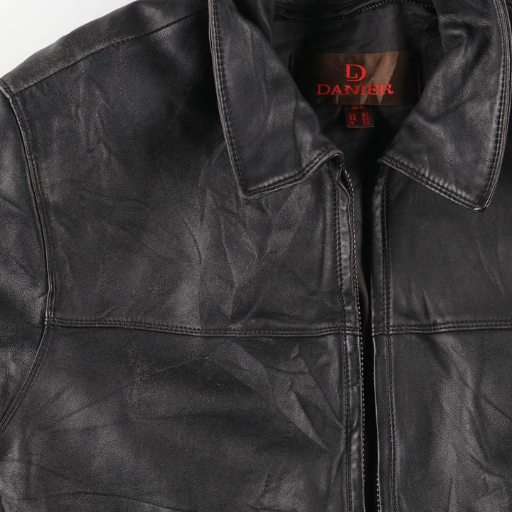 90s-00'S DANIER Swing Top Leather Blouson, Men's Size M genuine leather black type Vintage Second Hand