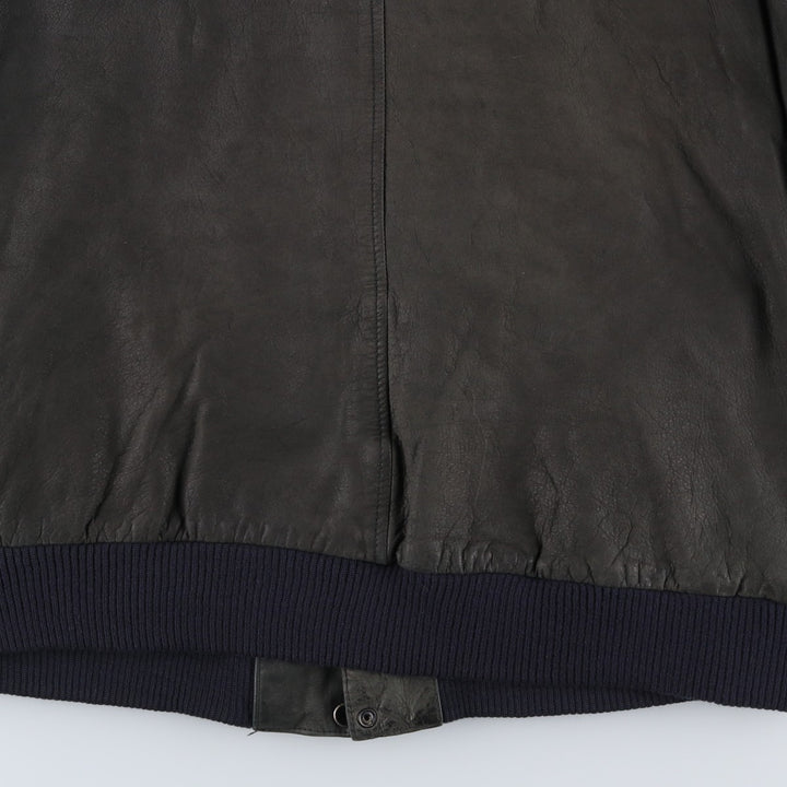 G-III Padded Leather Flight Jacket, Men's Size L genuine leather Khaki type Vintage Second Hand