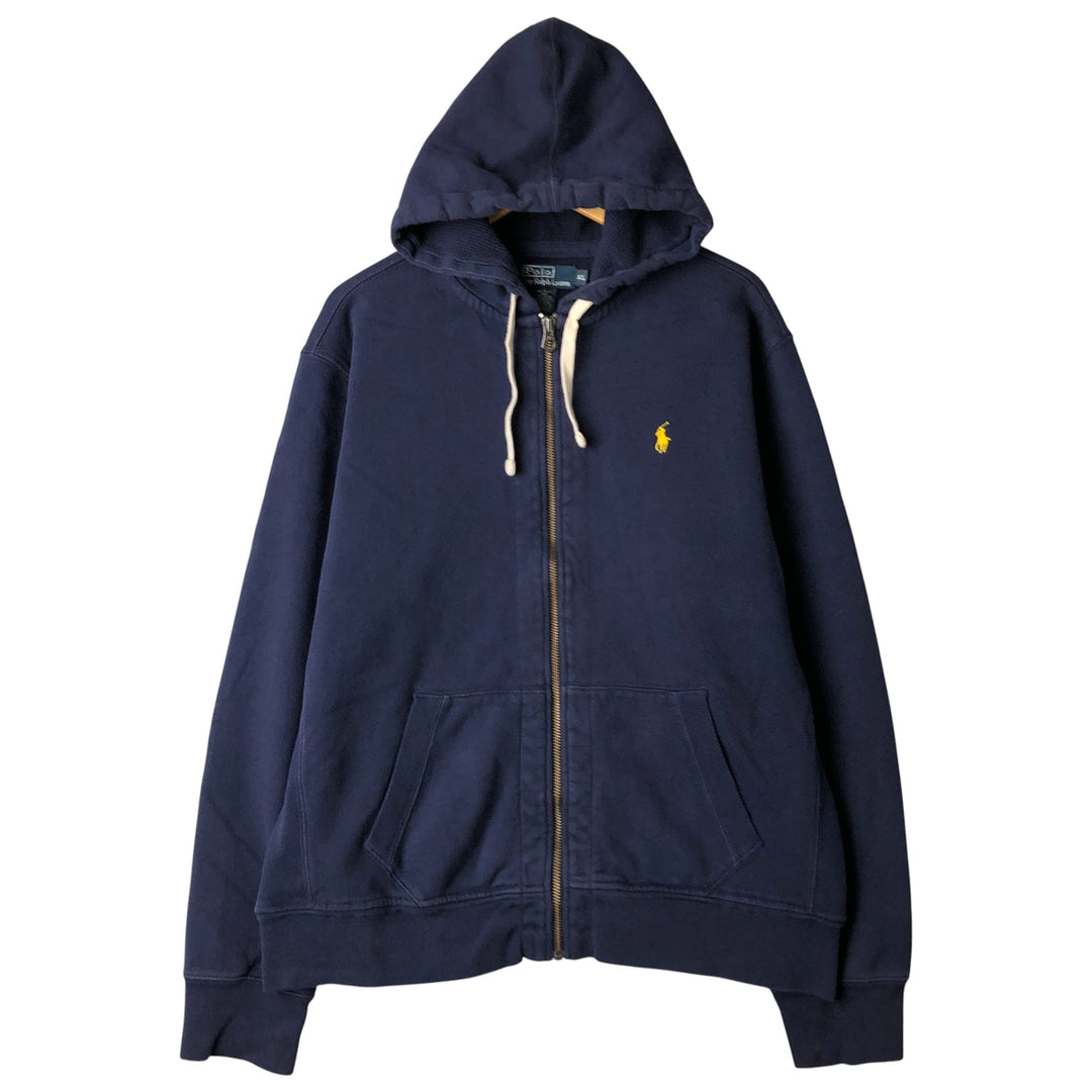 Ralph Lauren Polo by Ralph Lauren Sweatshirt Full Zip Hoodie, Men's XL cotton navy blue type Vintage Second Hand