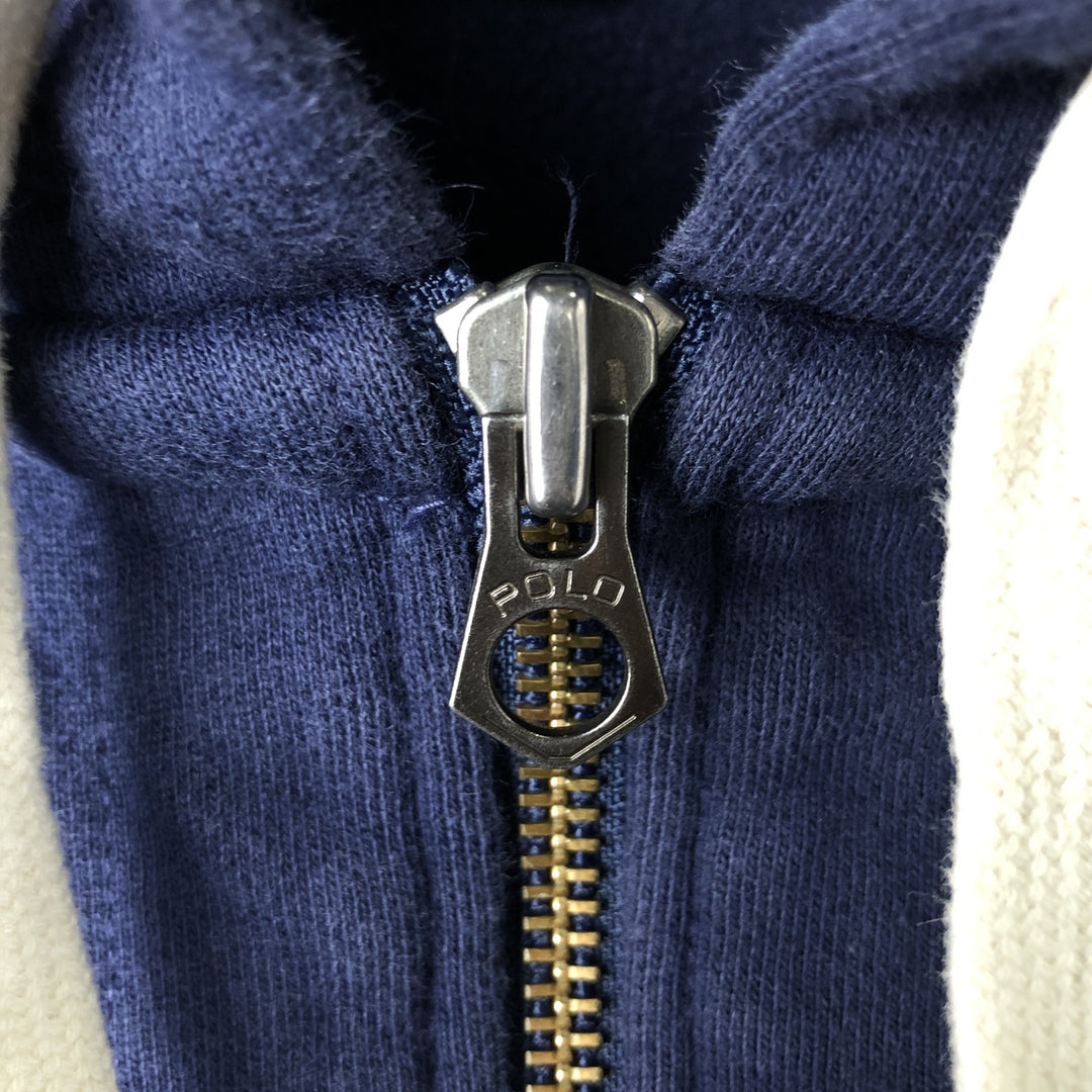 Ralph Lauren Polo by Ralph Lauren Sweatshirt Full Zip Hoodie, Men's XL cotton navy blue type Vintage Second Hand