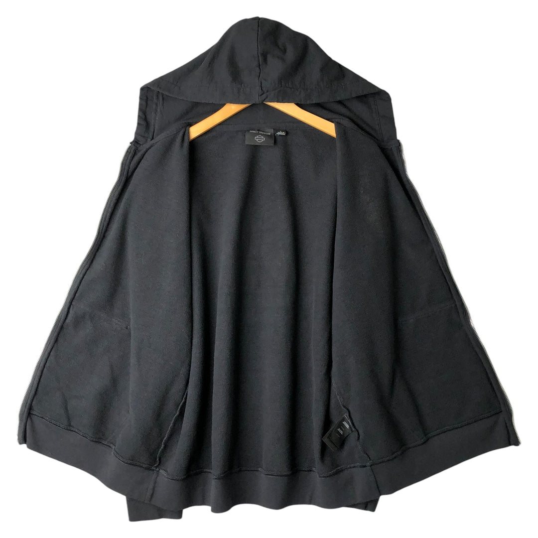 Harley-Davidson Sweat Full Zip Hoodie Men's L size cotton black type Vintage Second Hand