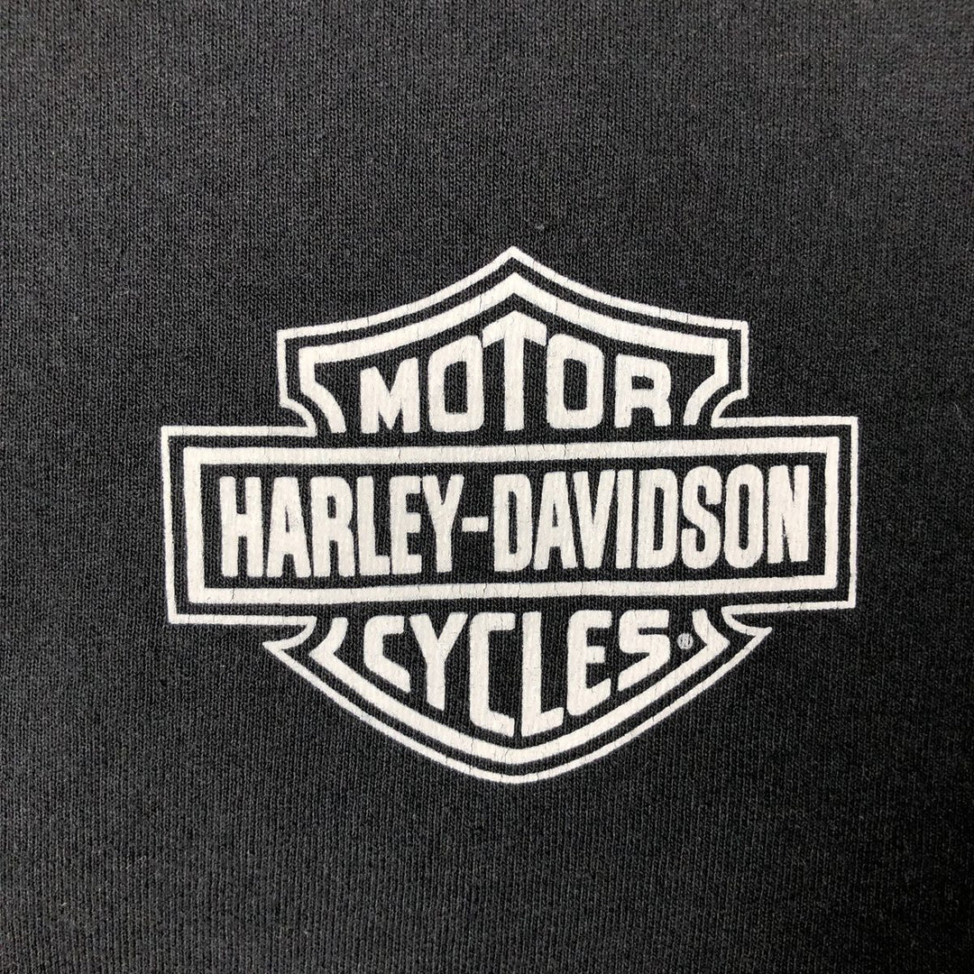 Harley-Davidson Sweat Full Zip Hoodie Men's L size cotton black type Vintage Second Hand