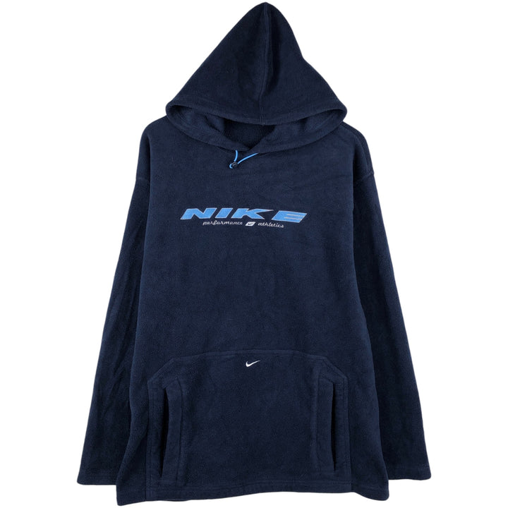Nike Sweat Pullover Hoodie, Men's Size L polyester navy blue type Vintage Second Hand