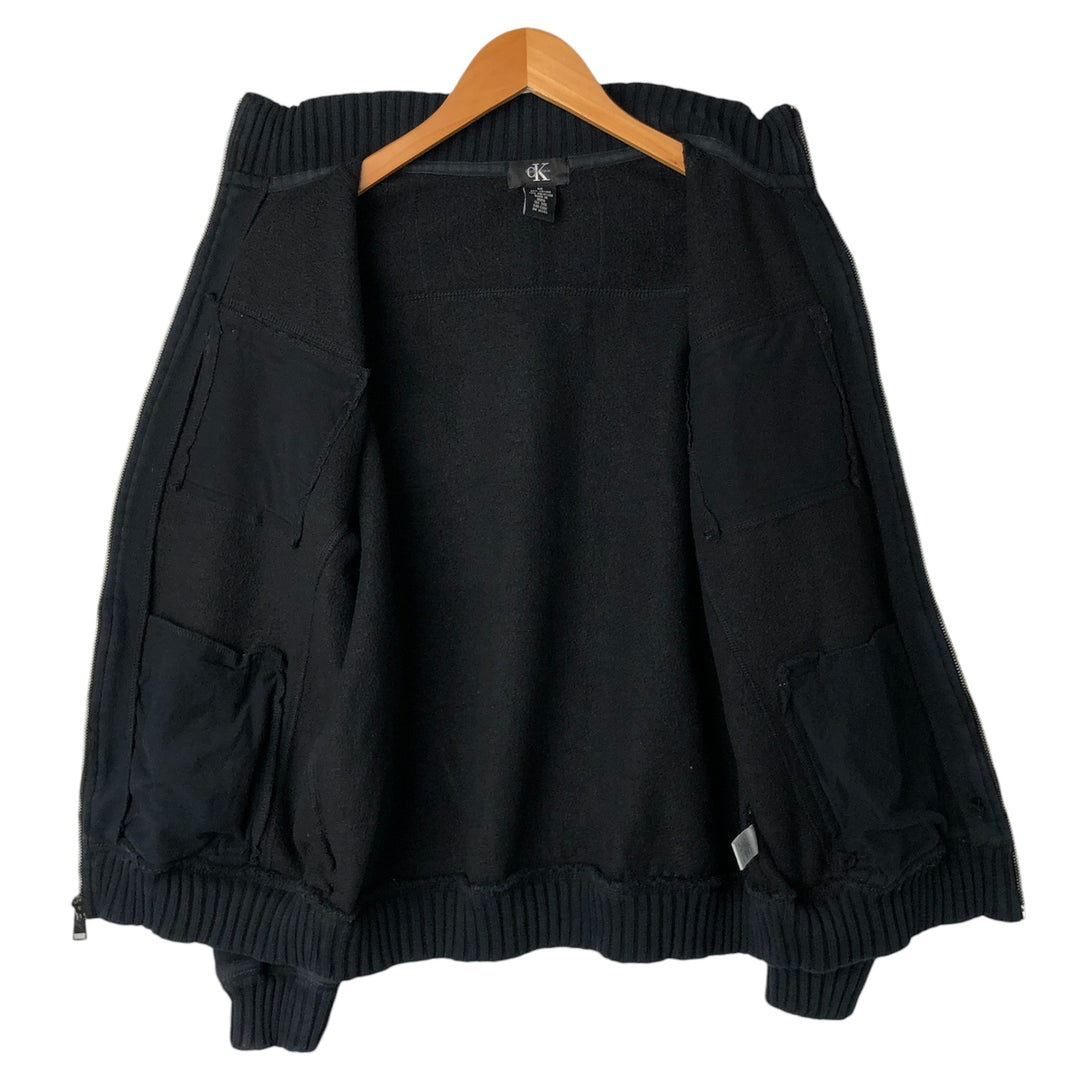 Vintage 90s-00'S Calvin Klein full-zip sweatshirt, size M, men's cotton black type Vintage Second Hand