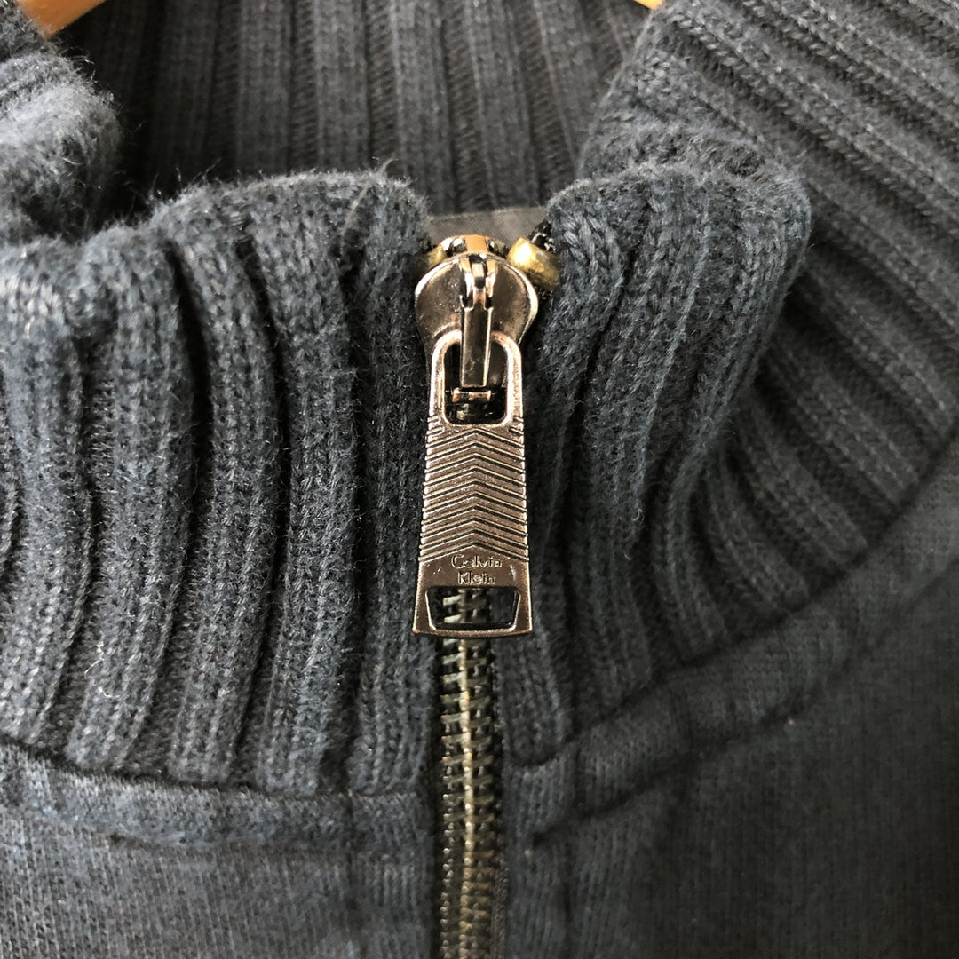 Vintage 90s-00'S Calvin Klein full-zip sweatshirt, size M, men's cotton black type Vintage Second Hand