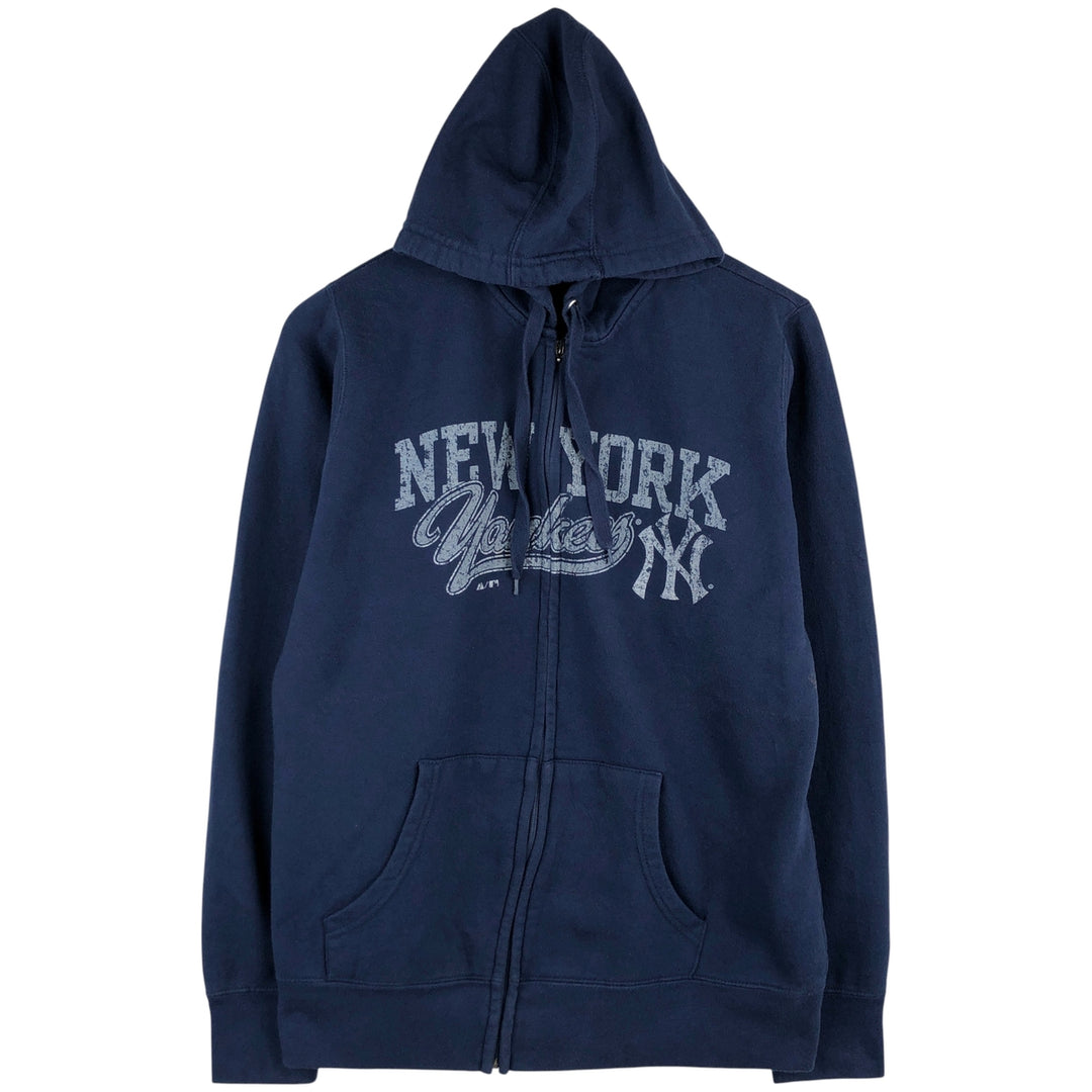 Vintage 90'S Majestic MLB New York Yankees Full-Zip Hoodie, Men's Size XL cotton navy blue type Vintage Second Hand