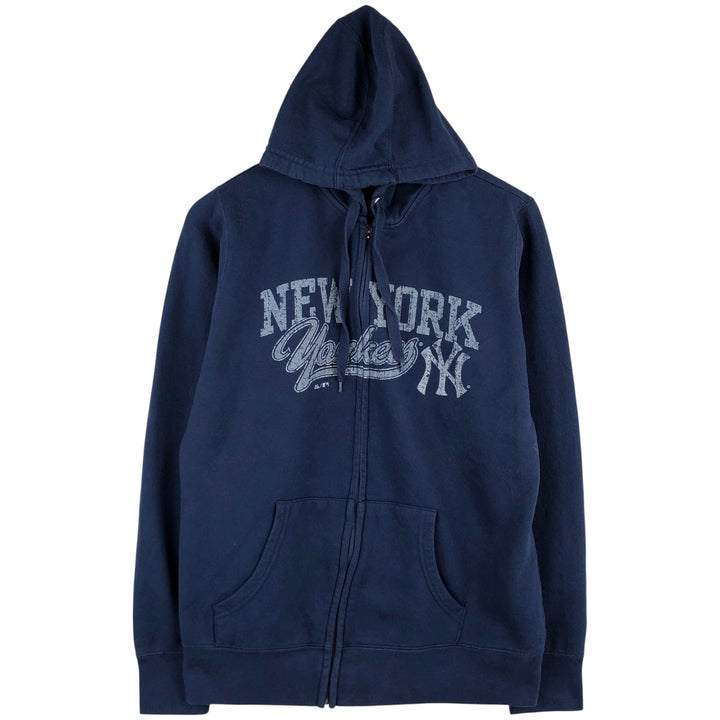 Vintage 90'S Majestic MLB New York Yankees Full-Zip Hoodie, Men's Size XL cotton navy blue type Vintage Second Hand