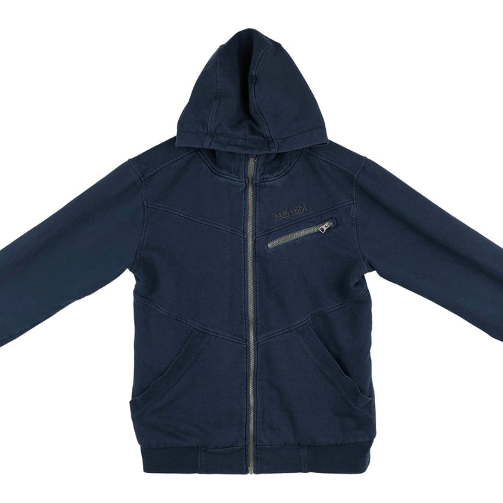 Marmot Sweat Full Zip Hoodie, Men's Size S cotton navy blue type Vintage Second Hand