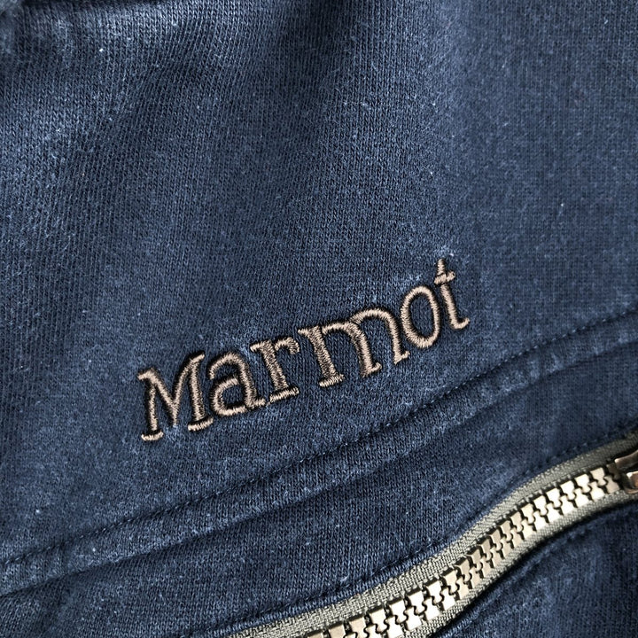 Marmot Sweat Full Zip Hoodie, Men's Size S cotton navy blue type Vintage Second Hand