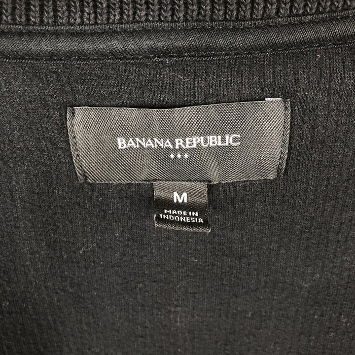 Banana Republic high-neck full-zip sweatshirt, men's size M cotton black type Vintage Second Hand