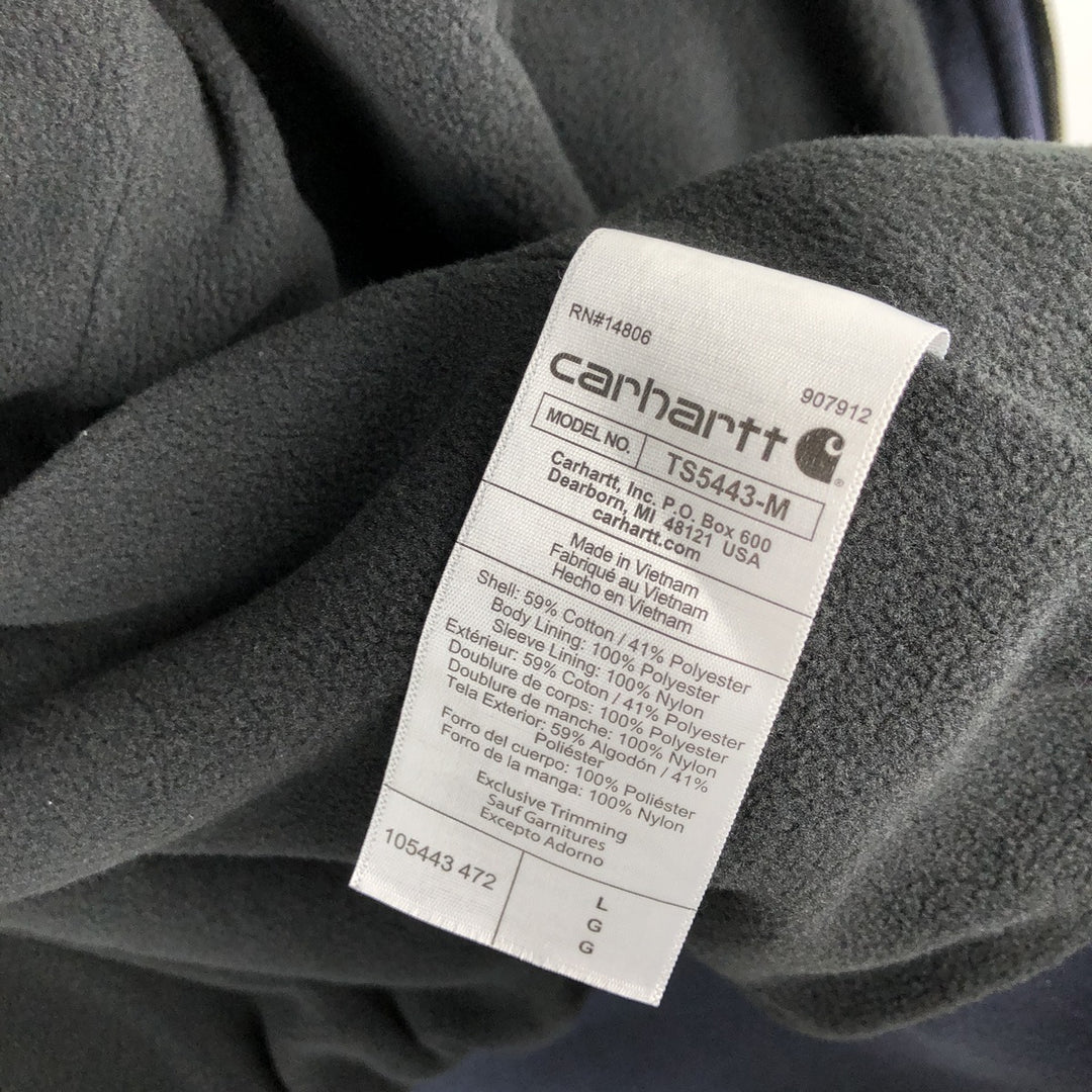 Carhartt Loose Fit Sweat Full Zip Hoodie, Men's L size cotton navy blue type Vintage Second Hand