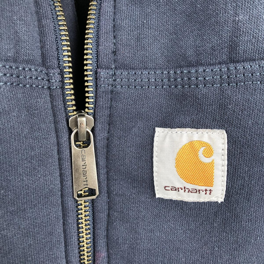 Carhartt Loose Fit Sweat Full Zip Hoodie, Men's L size cotton navy blue type Vintage Second Hand