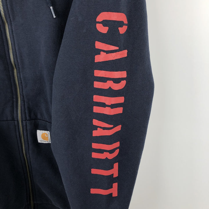 Carhartt Loose Fit Sweat Full Zip Hoodie, Men's L size cotton navy blue type Vintage Second Hand