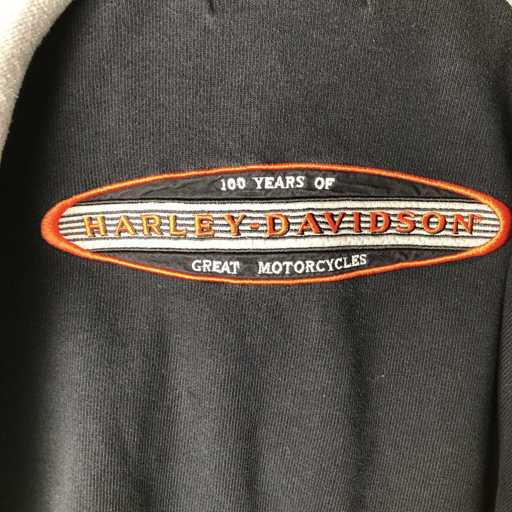 Harley-Davidson Men's Long Sleeve Rugby Shirt, Size L cotton black type Vintage Second Hand