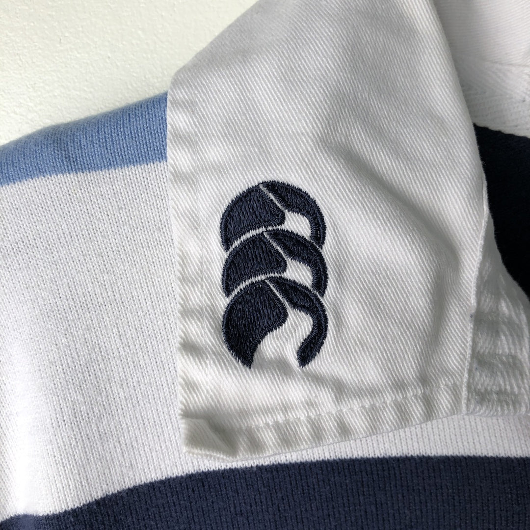 Vintage 90'S Canterbury Crazy Pattern Long Sleeve Rugby Shirt, Men's Size XL cotton navy blue type Vintage Second Hand