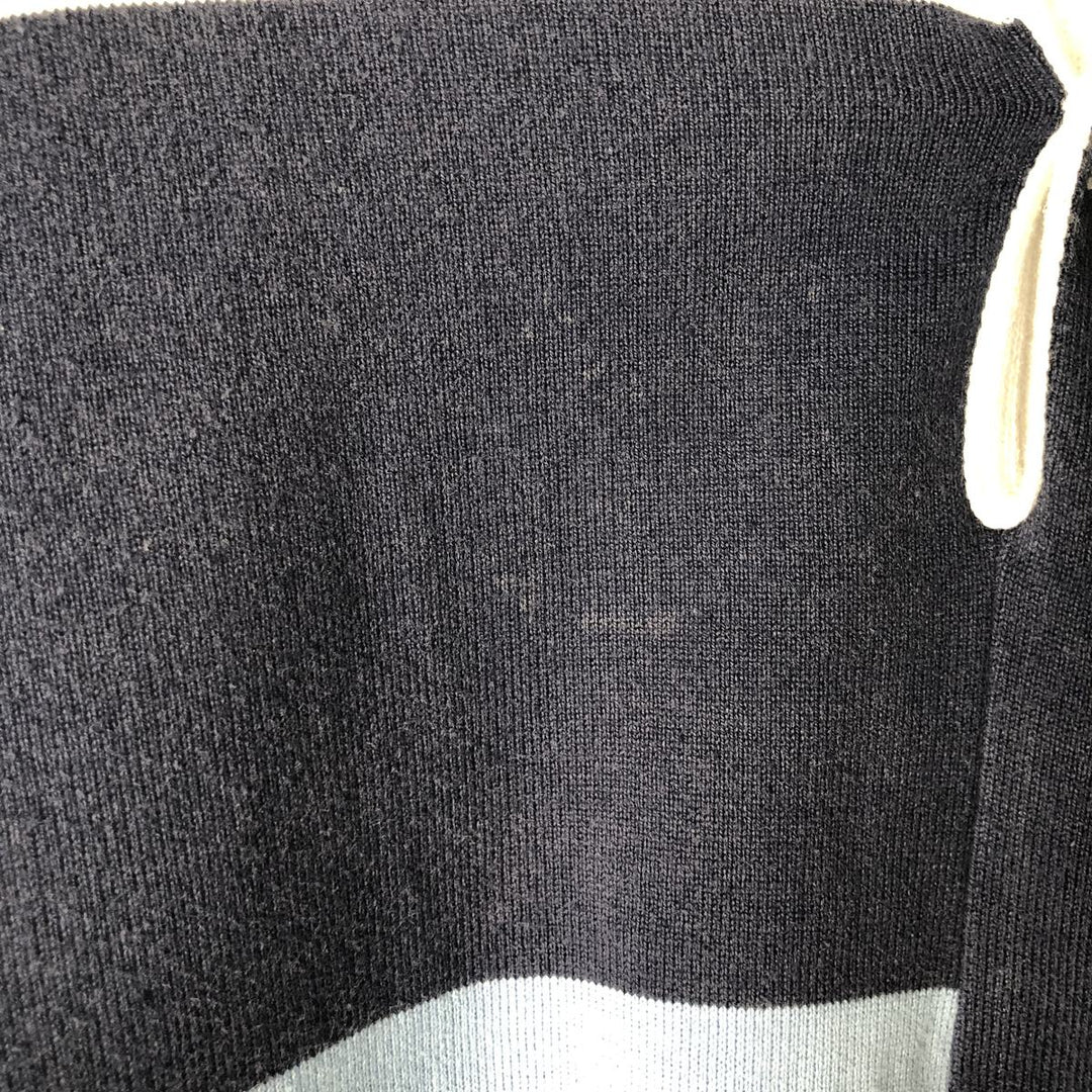 Vintage 90'S Canterbury Crazy Pattern Long Sleeve Rugby Shirt, Men's Size XL cotton navy blue type Vintage Second Hand