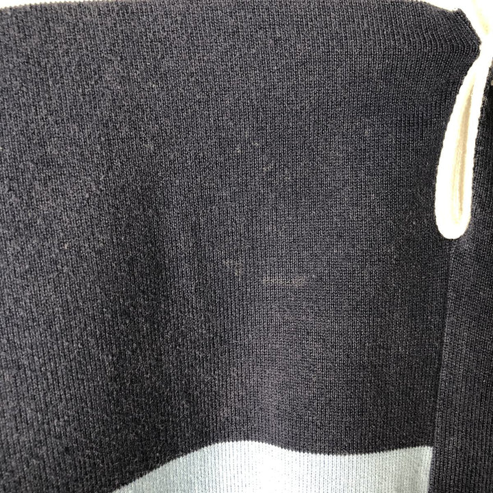Vintage 90'S Canterbury Crazy Pattern Long Sleeve Rugby Shirt, Men's Size XL cotton navy blue type Vintage Second Hand
