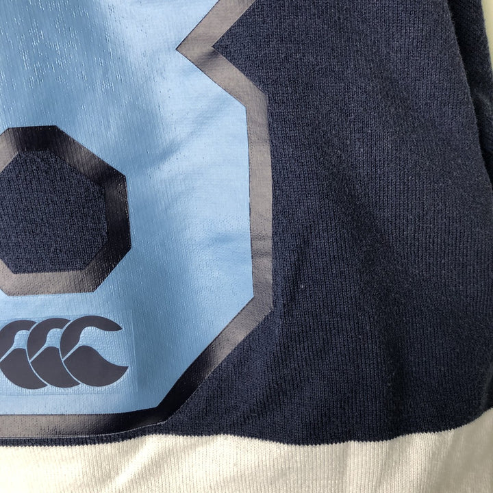 Vintage 90'S Canterbury Crazy Pattern Long Sleeve Rugby Shirt, Men's Size XL cotton navy blue type Vintage Second Hand