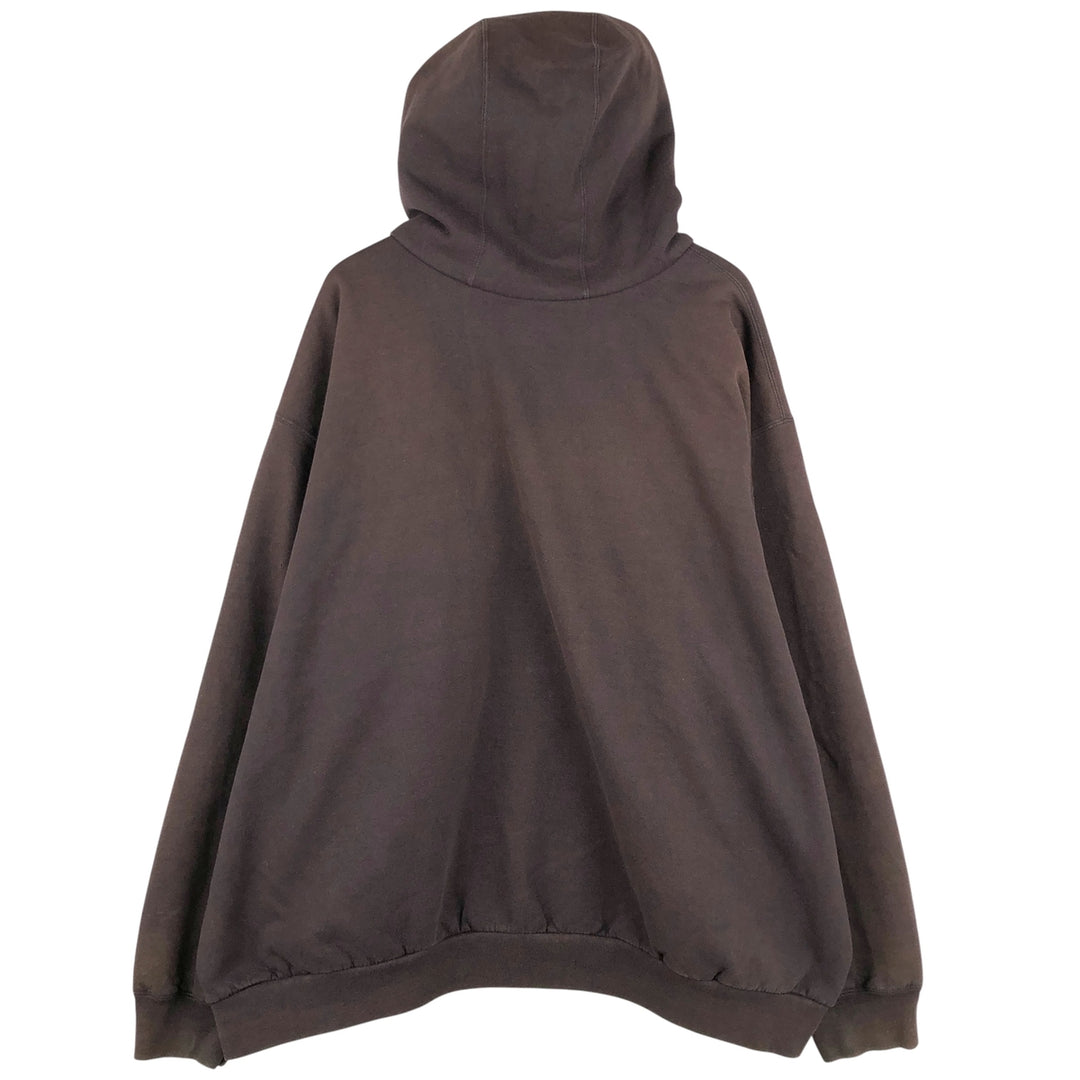 Carhartt full-zip sweatshirt hoodie, men's size XXXXL cotton brown type Vintage Second Hand