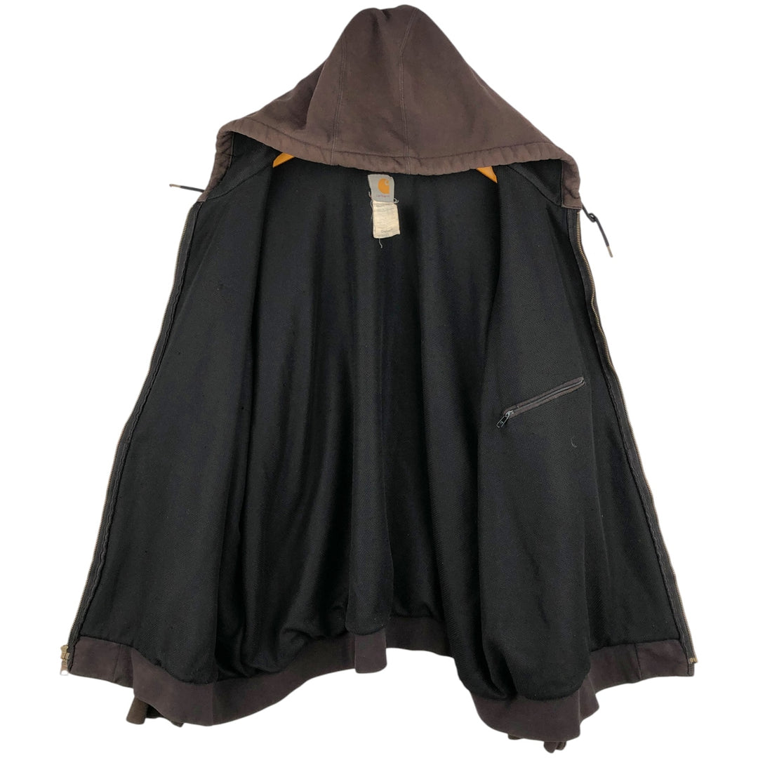 Carhartt full-zip sweatshirt hoodie, men's size XXXXL cotton brown type Vintage Second Hand