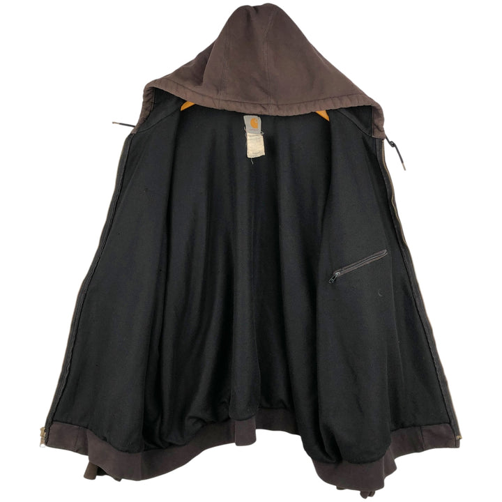 Carhartt full-zip sweatshirt hoodie, men's size XXXXL cotton brown type Vintage Second Hand
