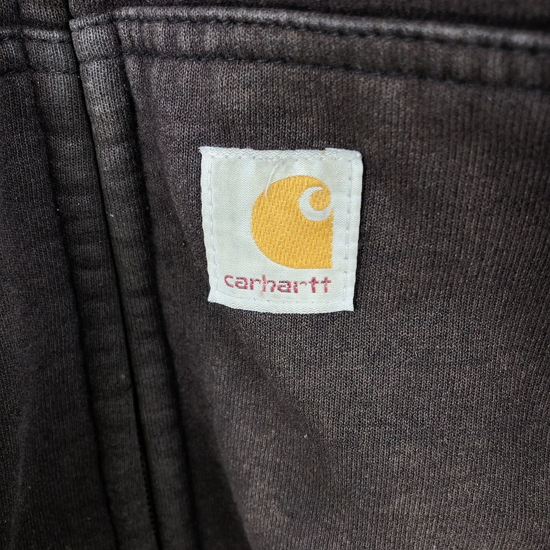 Carhartt full-zip sweatshirt hoodie, men's size XXXXL cotton brown type Vintage Second Hand