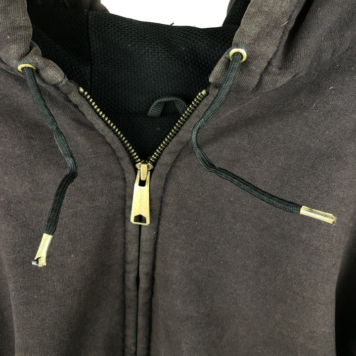 Carhartt full-zip sweatshirt hoodie, men's size XXXXL cotton brown type Vintage Second Hand