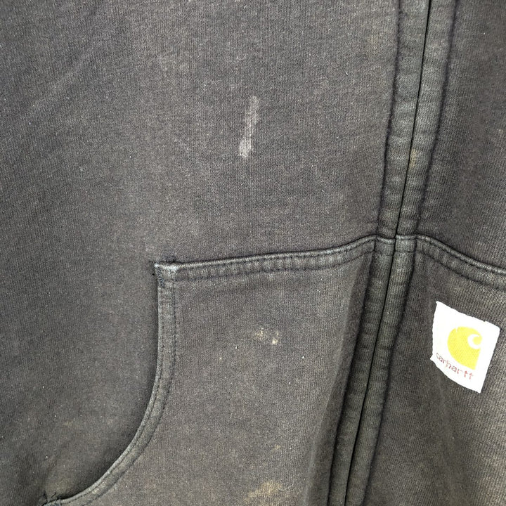 Carhartt full-zip sweatshirt hoodie, men's size XXXXL cotton brown type Vintage Second Hand