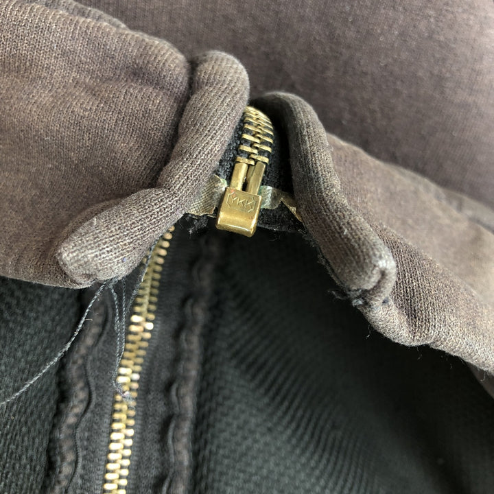 Carhartt full-zip sweatshirt hoodie, men's size XXXXL cotton brown type Vintage Second Hand