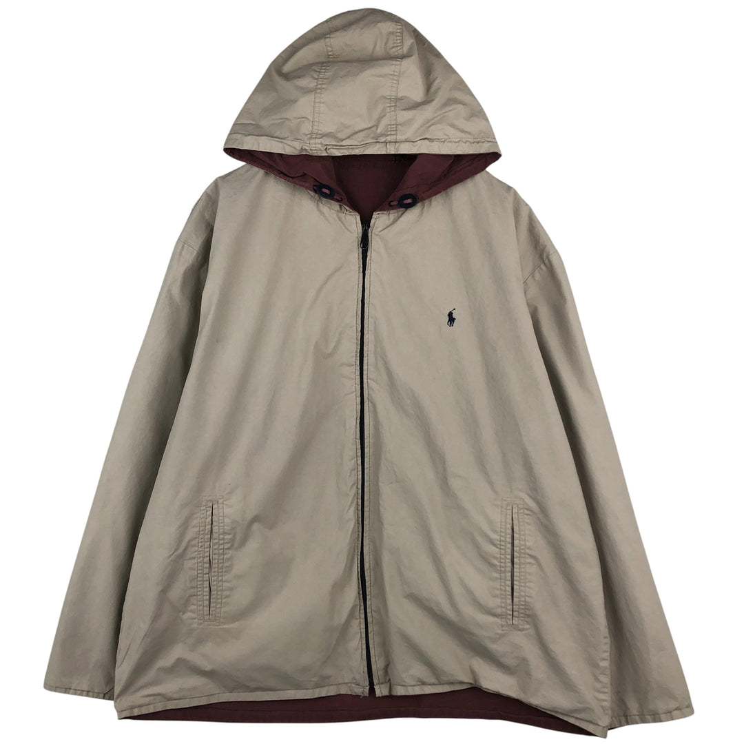 Ralph Lauren POLO by Ralph Lauren reversible cotton hoodie, men's size XL cotton Beige type Vintage Second Hand