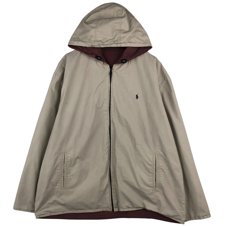 Ralph Lauren POLO by Ralph Lauren reversible cotton hoodie, men's size XL cotton Beige type Vintage Second Hand