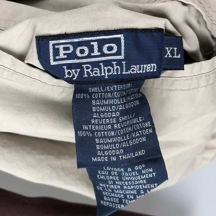 Ralph Lauren POLO by Ralph Lauren reversible cotton hoodie, men's size XL cotton Beige type Vintage Second Hand