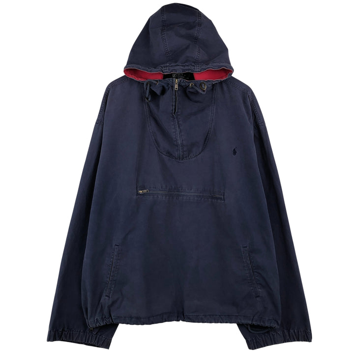 Ralph Lauren POLO by Ralph Lauren Cotton Hoodie Anorak Hoodie Men's XXL equivalent cotton navy blue type Vintage Second Hand