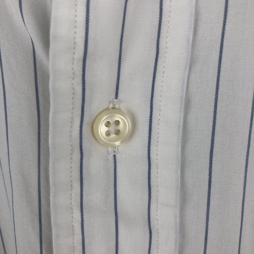 Ralph Lauren long sleeve button down striped shirt, men's size L cotton white type Vintage Second Hand